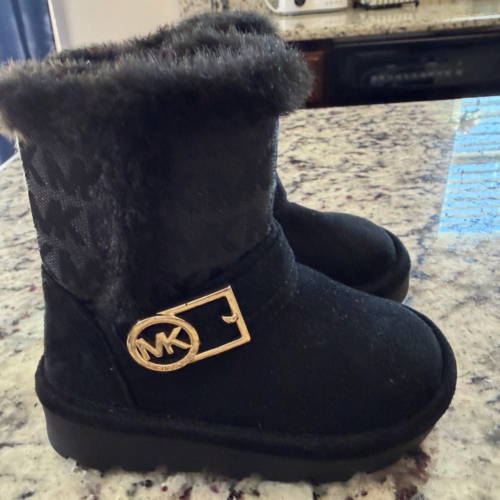 Michael Kors Black and Gold Kids Boots